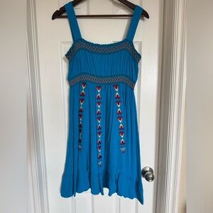 Ark & Co Bright Teal Smocked Sundress